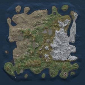 Thumbnail Rust Map: Procedural Map, Size: 4200, Seed: 749153095, 19 Monuments