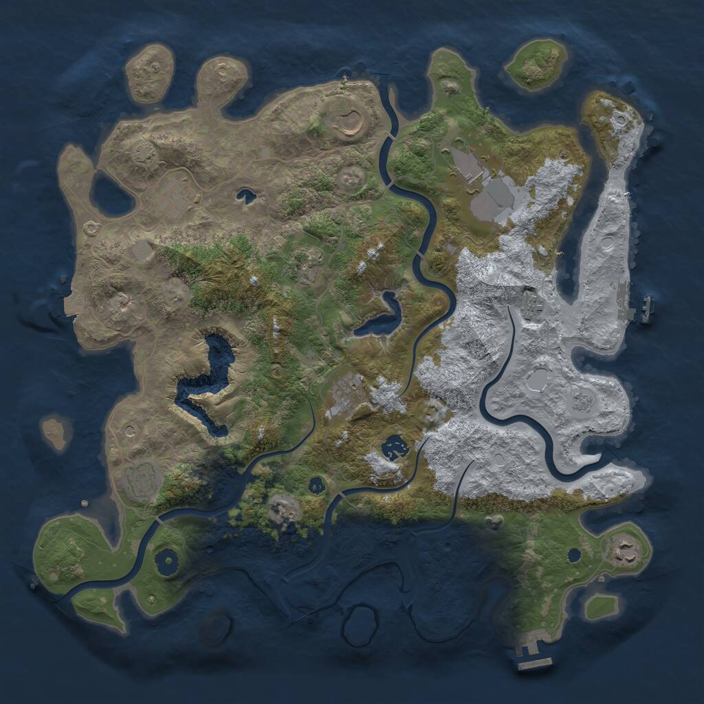 Rust Map: Procedural Map, Size: 4200, Seed: 749153095, 15 Monuments