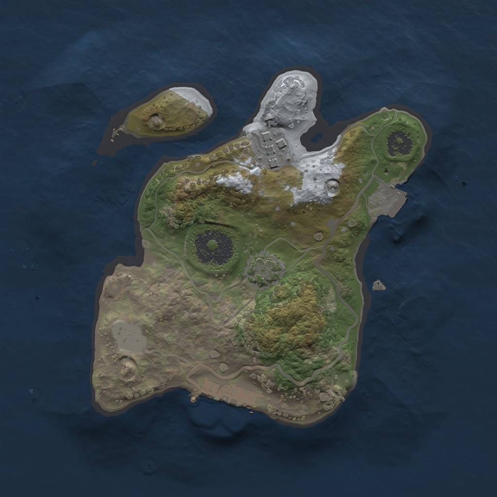 Rust Map: Procedural Map, Size: 2000, Seed: 1807123003, 6 Monuments