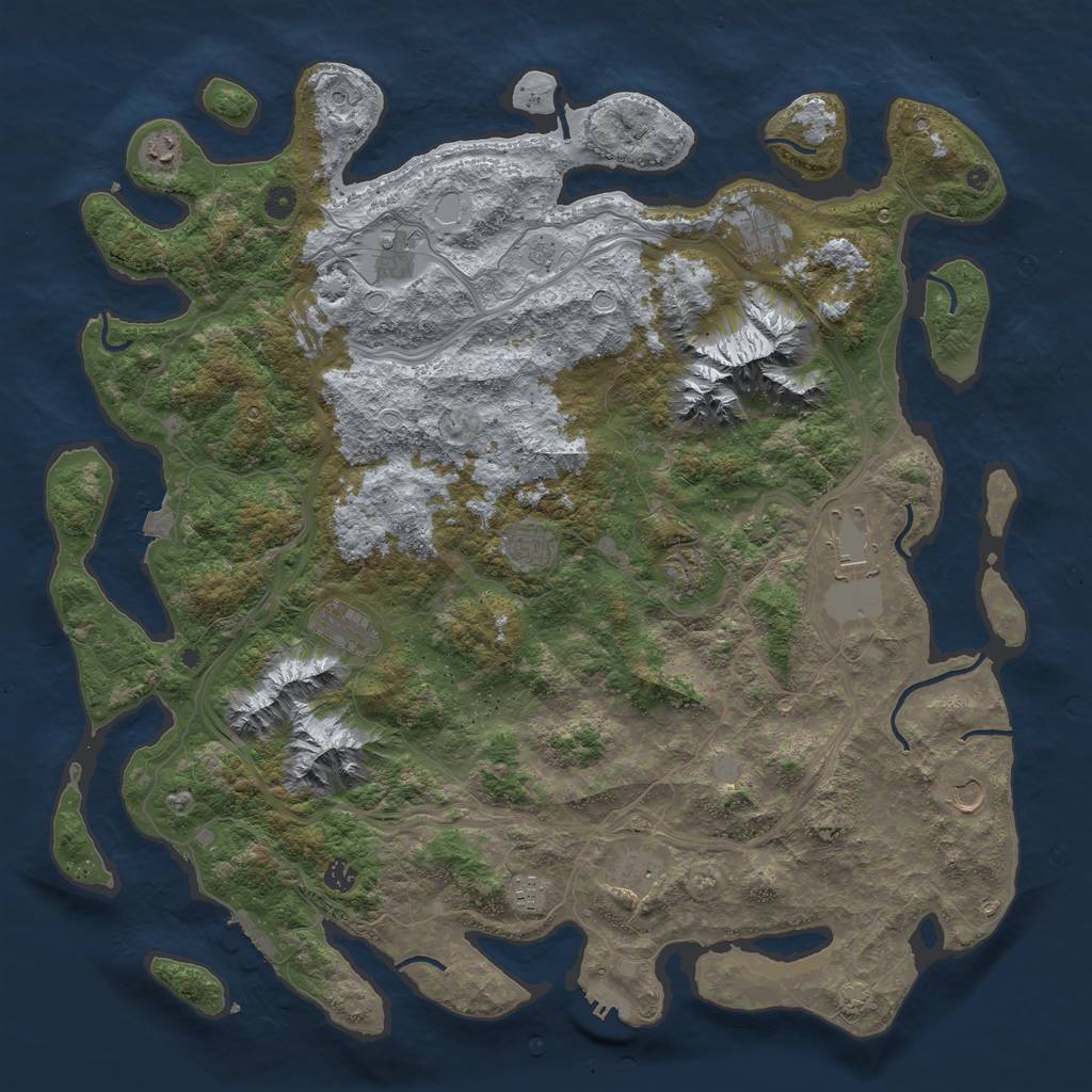 Rust Map: Procedural Map, Size: 5000, Seed: 181630075, 19 Monuments