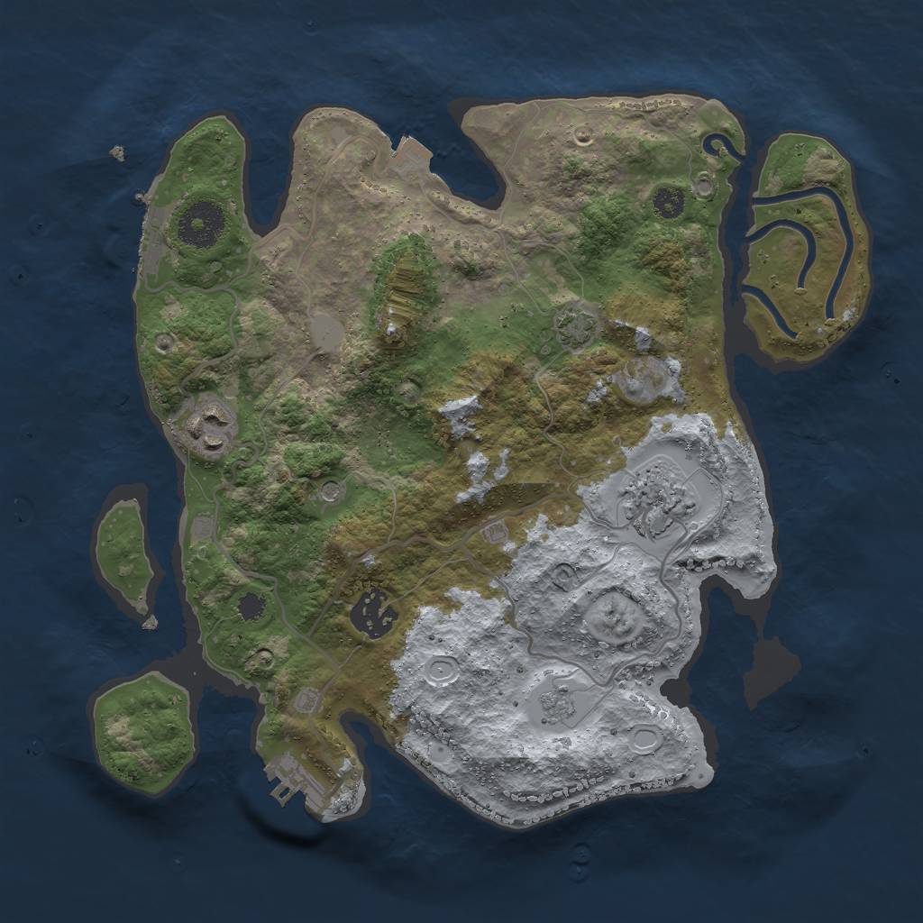 Rust Map: Procedural Map, Size: 3000, Seed: 92419763, 11 Monuments