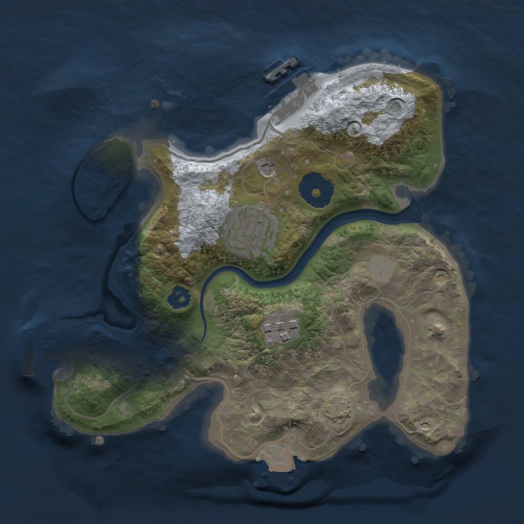 Rust Map: Procedural Map, Size: 2300, Seed: 1688773987, 7 Monuments