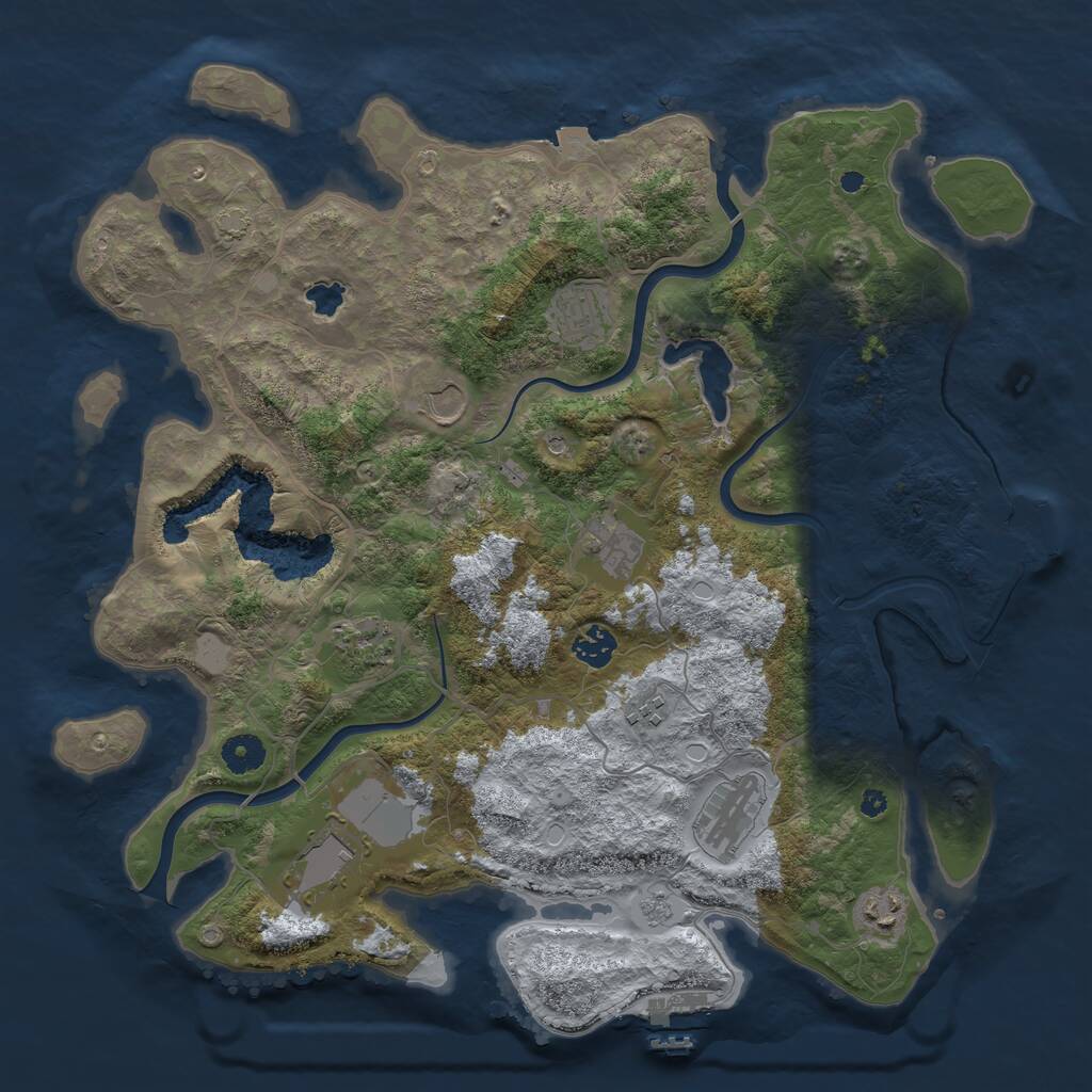 Rust Map: Procedural Map, Size: 4000, Seed: 291220, 15 Monuments