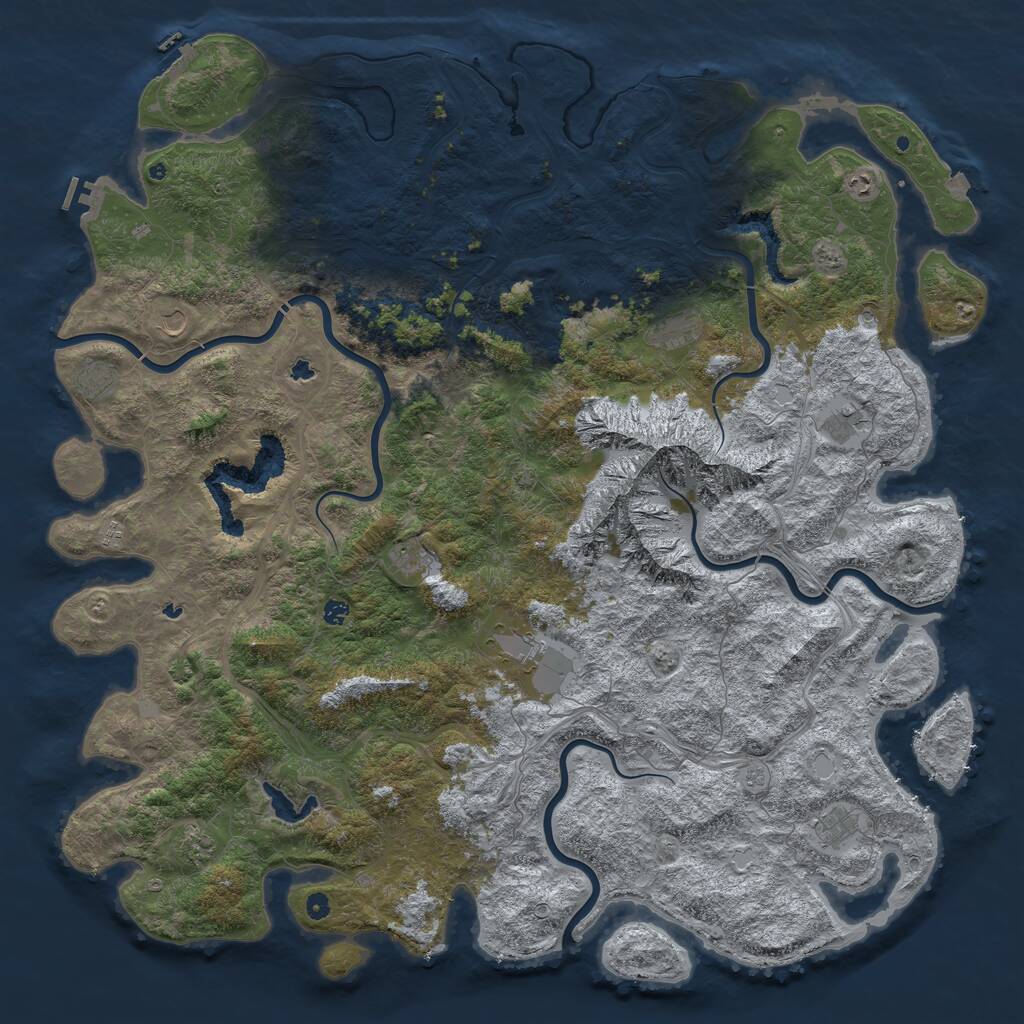 Rust Map: Procedural Map, Size: 6000, Seed: 234985, 17 Monuments