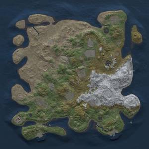 Thumbnail Rust Map: Procedural Map, Size: 3850, Seed: 38191446, 19 Monuments