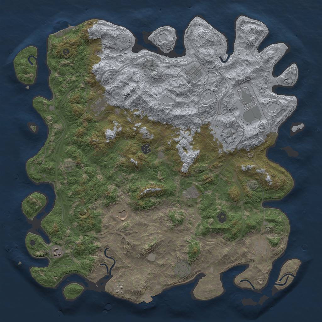 Rust Map: Procedural Map, Size: 4849, Seed: 13825, 18 Monuments