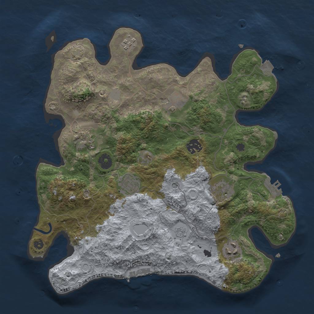 Rust Map: Procedural Map, Size: 3250, Seed: 8679324, 15 Monuments