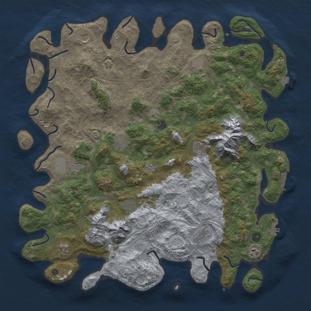 Rust Map: Procedural Map, Size: 5000, Seed: 1321097535, 19 Monuments