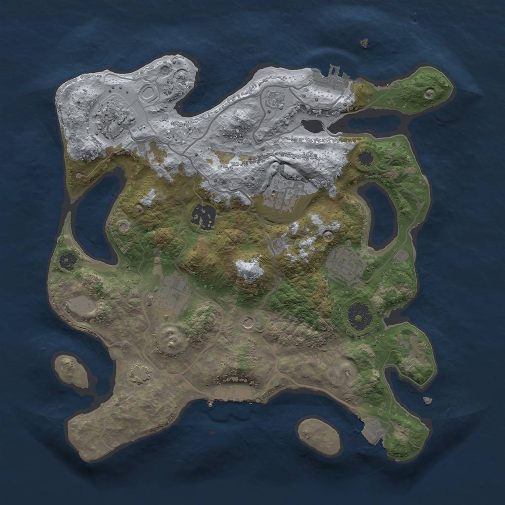 Rust Map: Procedural Map, Size: 3000, Seed: 20498, 13 Monuments
