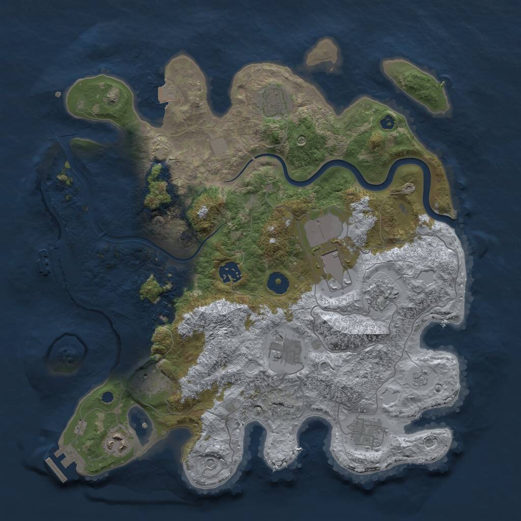 Rust Map: Procedural Map, Size: 3650, Seed: 85257788, 15 Monuments
