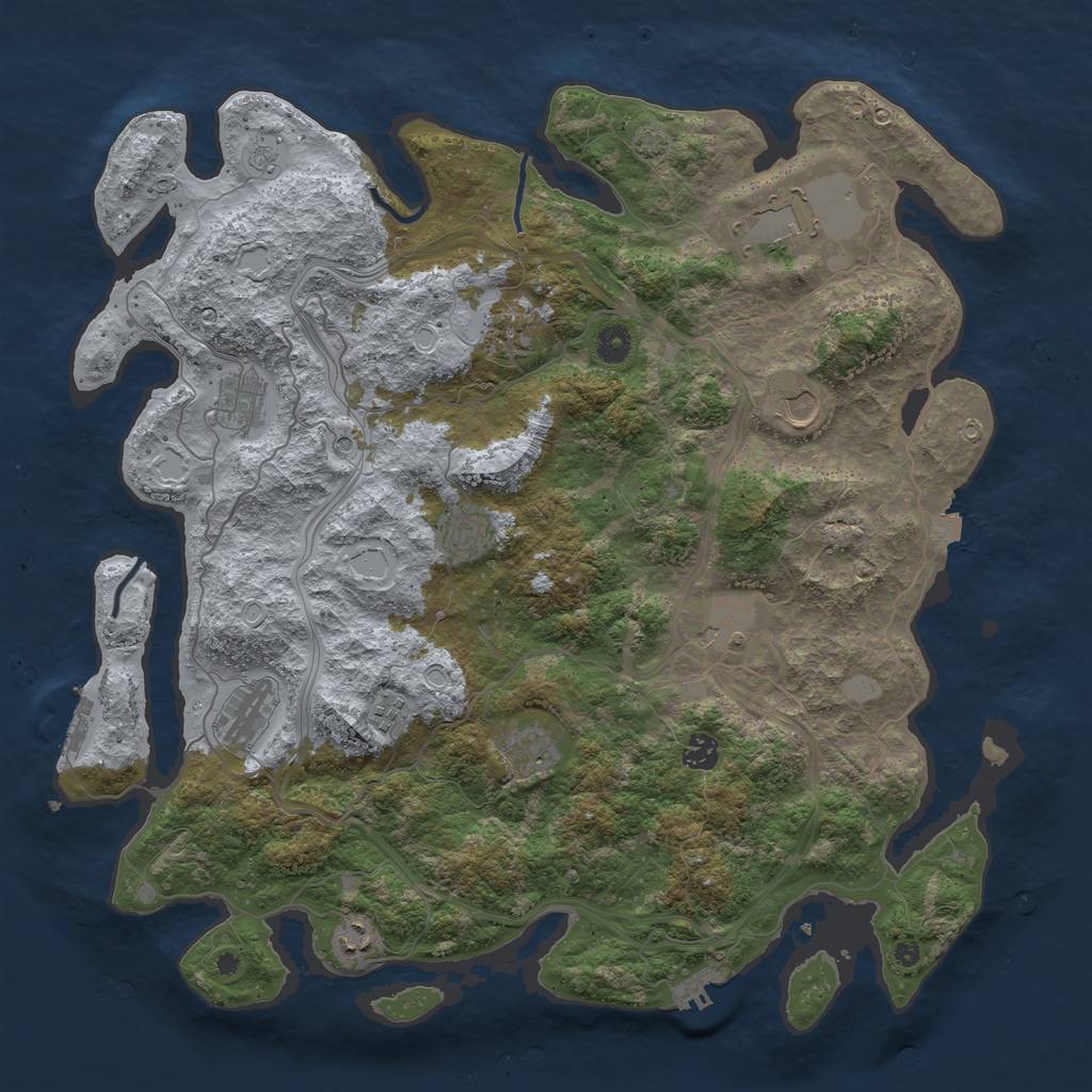 Rust Map: Procedural Map, Size: 4400, Seed: 52693792, 19 Monuments
