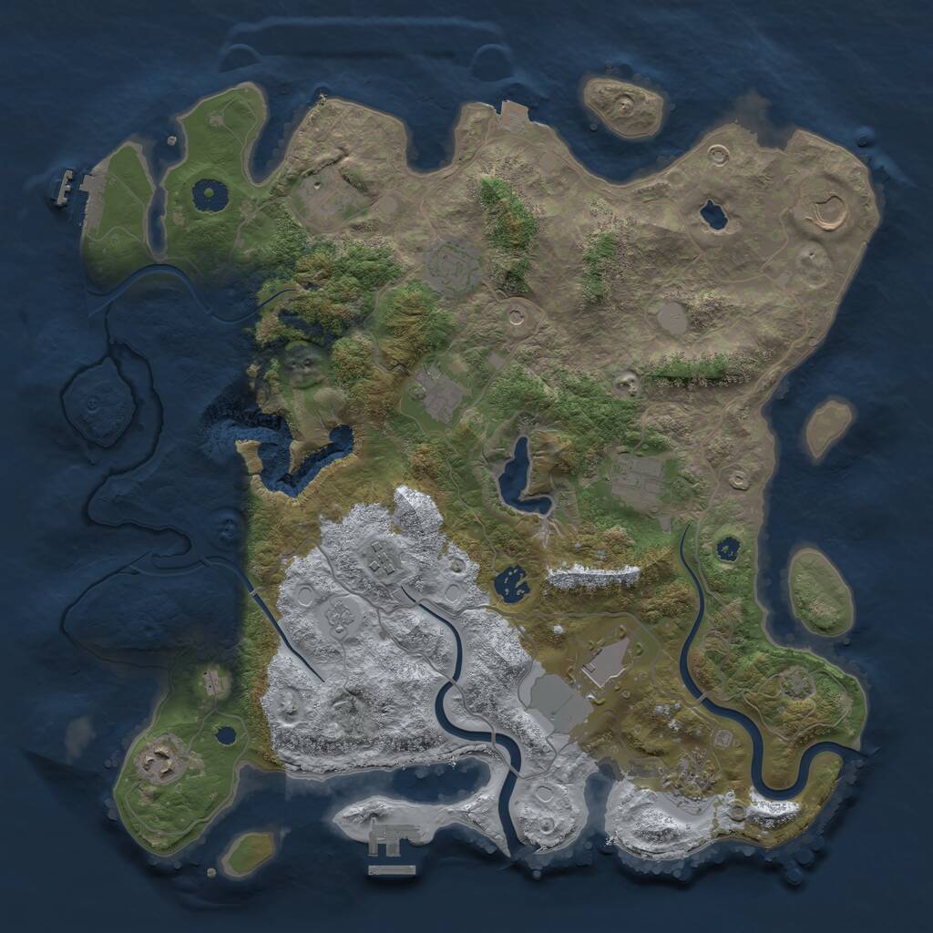 Rust Map: Procedural Map, Size: 4000, Seed: 701200776, 16 Monuments