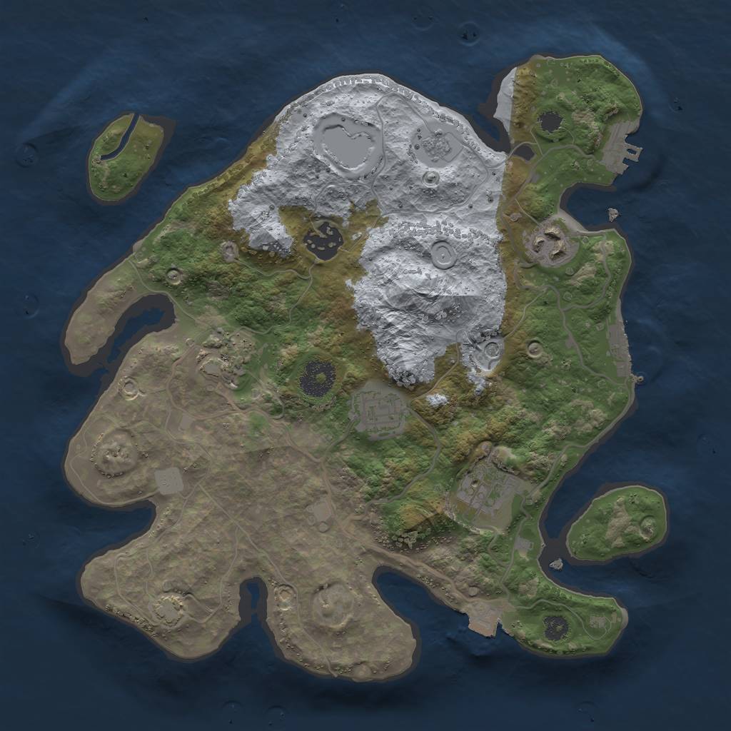 Rust Map: Procedural Map, Size: 3000, Seed: 176819483, 13 Monuments