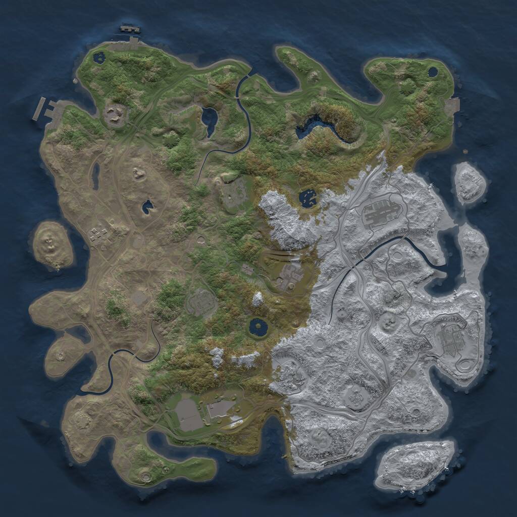 Rust Map: Procedural Map, Size: 4250, Seed: 1896454141, 16 Monuments