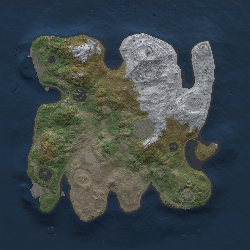 Rust Map: Procedural Map, Size: 2700, Seed: 533861457, 8 Monuments