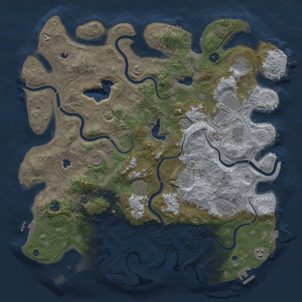 Rust Map: Procedural Map, Size: 4600, Seed: 181321, 16 Monuments
