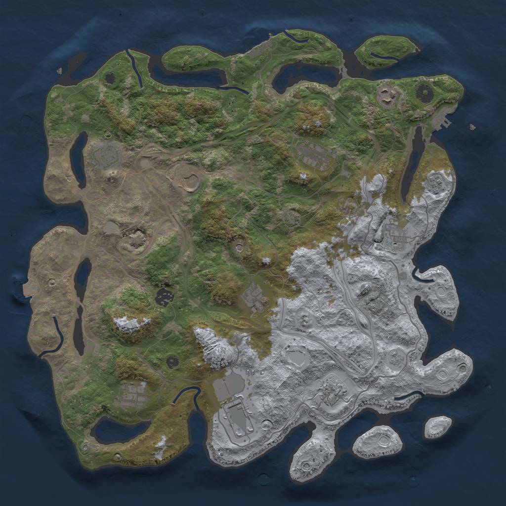 Rust Map: Procedural Map, Size: 4250, Seed: 1590312304, 19 Monuments