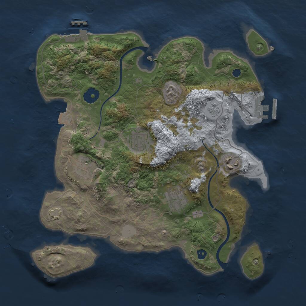 Rust Map: Procedural Map, Size: 3000, Seed: 923, 9 Monuments