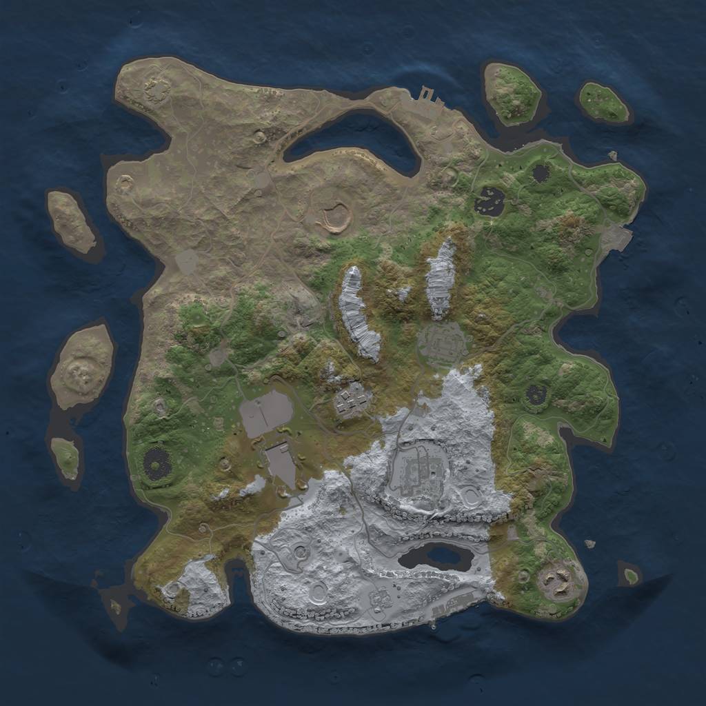 Rust Map: Procedural Map, Size: 3500, Seed: 2005890030, 15 Monuments