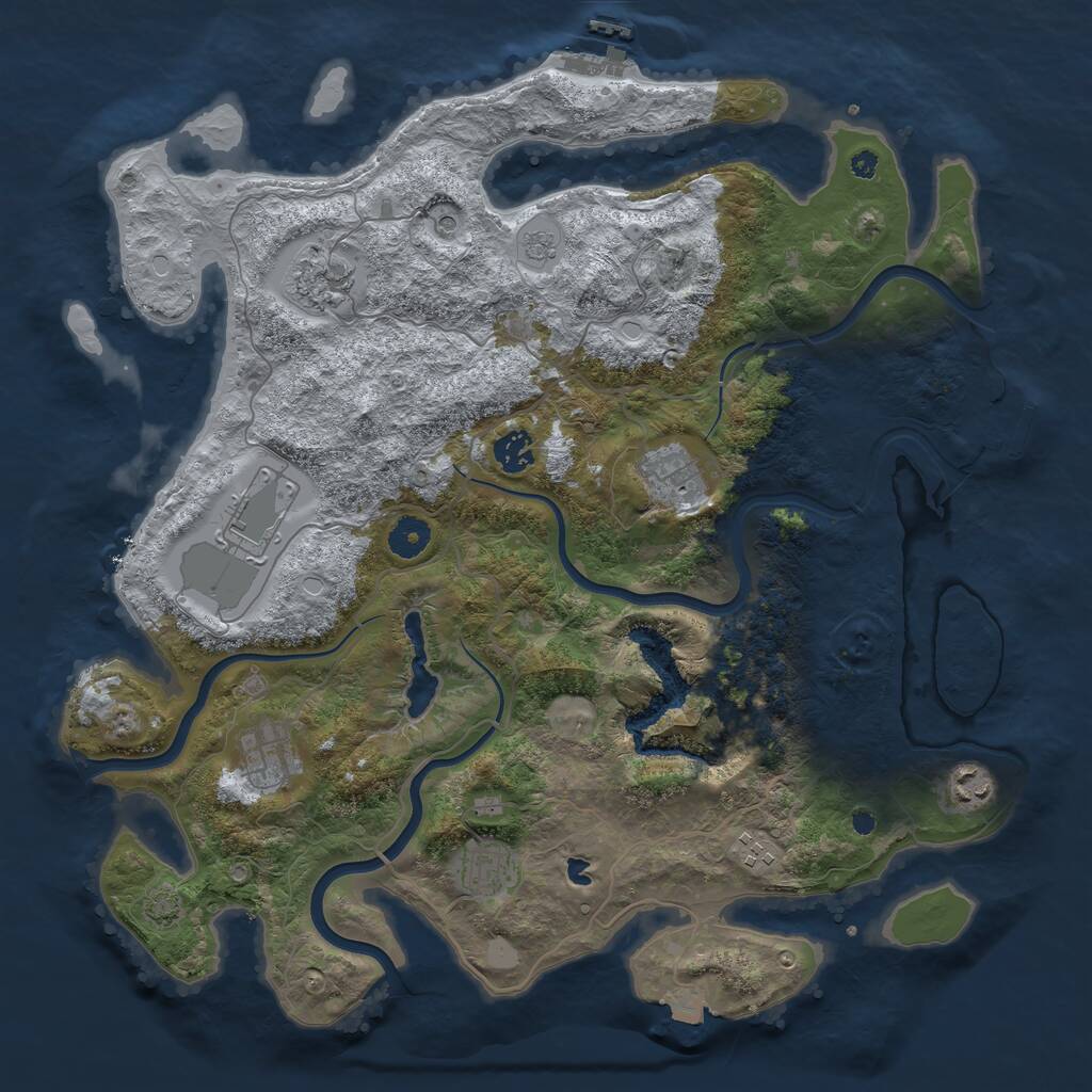 Rust Map: Procedural Map, Size: 4000, Seed: 1666152465, 14 Monuments