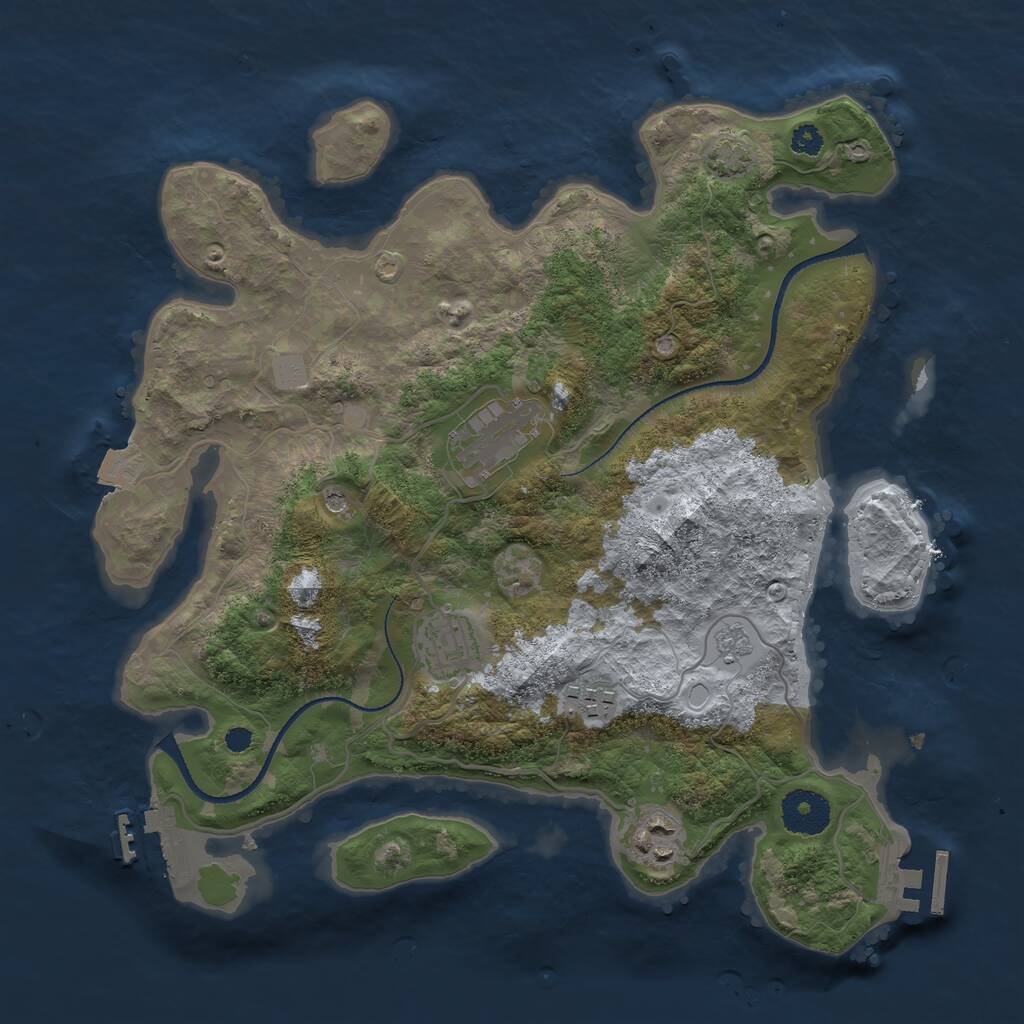 Rust Map: Procedural Map, Size: 3250, Seed: 84535, 10 Monuments
