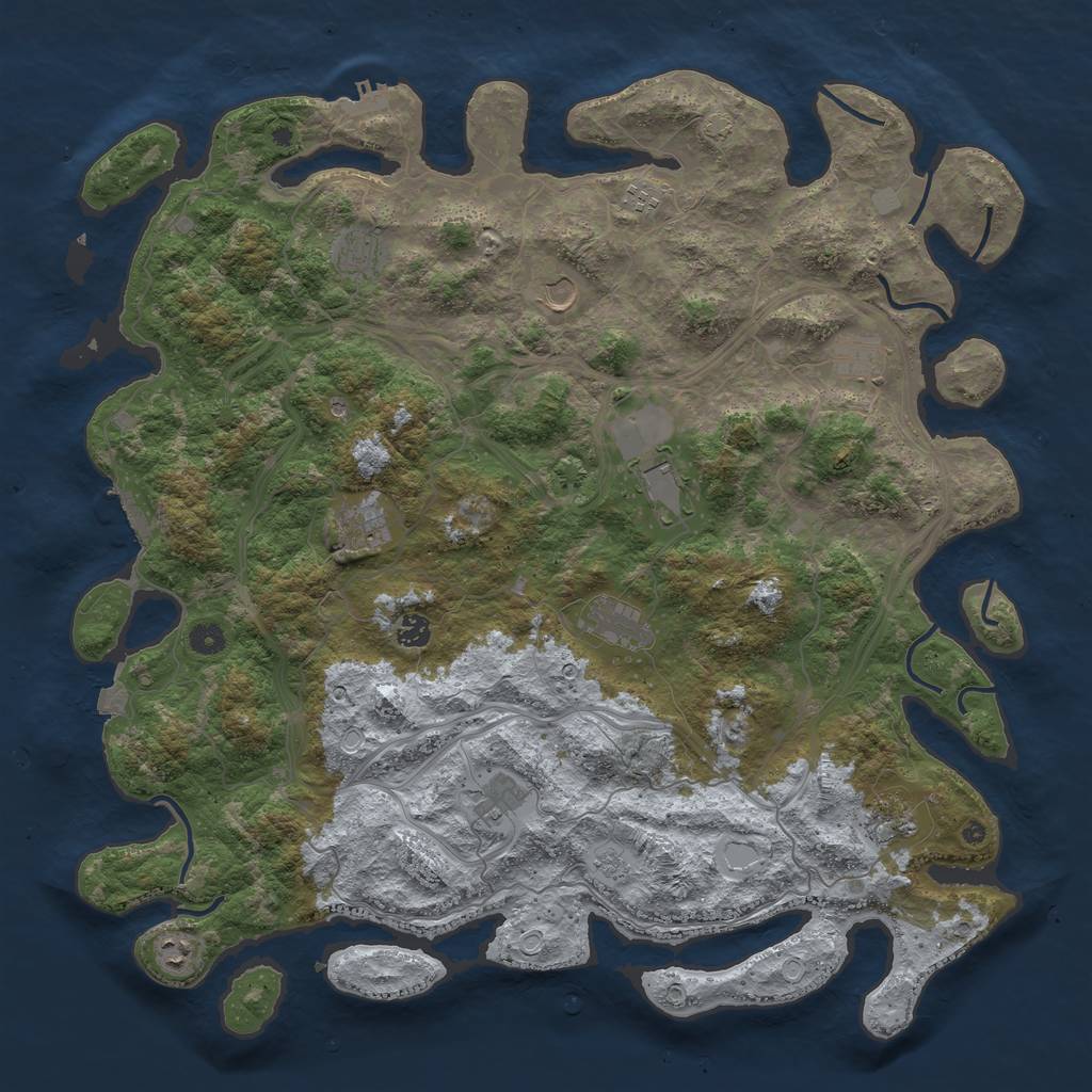 Rust Map: Procedural Map, Size: 4800, Seed: 726638939, 19 Monuments