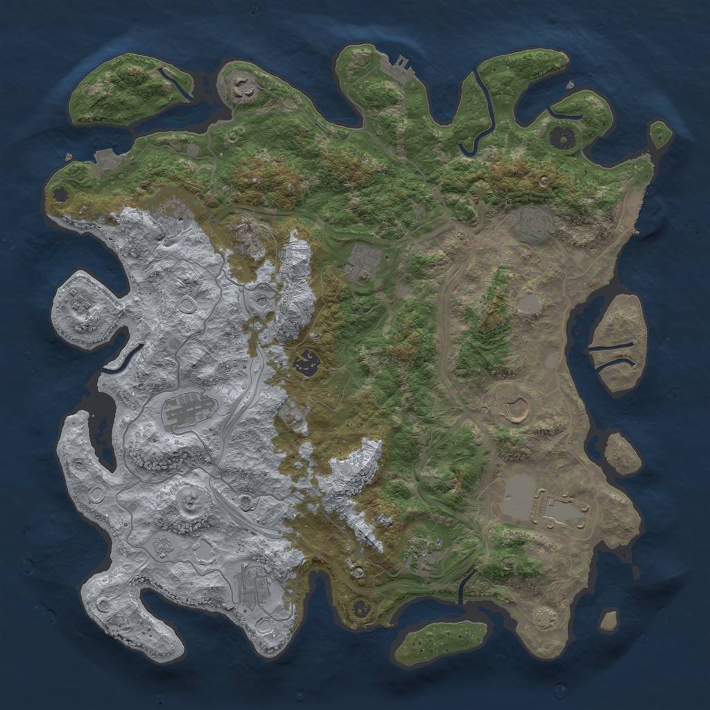 Rust Map: Procedural Map, Size: 4250, Seed: 278601761, 19 Monuments