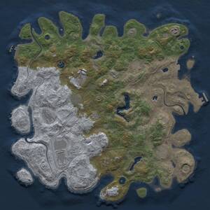 Thumbnail Rust Map: Procedural Map, Size: 4500, Seed: 229321844, 16 Monuments