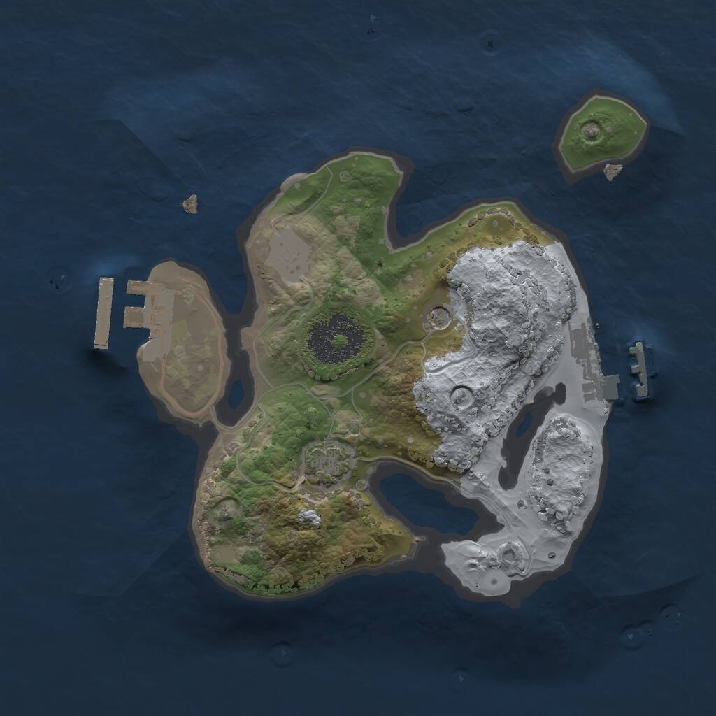 Rust Map: Procedural Map, Size: 2024, Seed: 2002009271, 5 Monuments