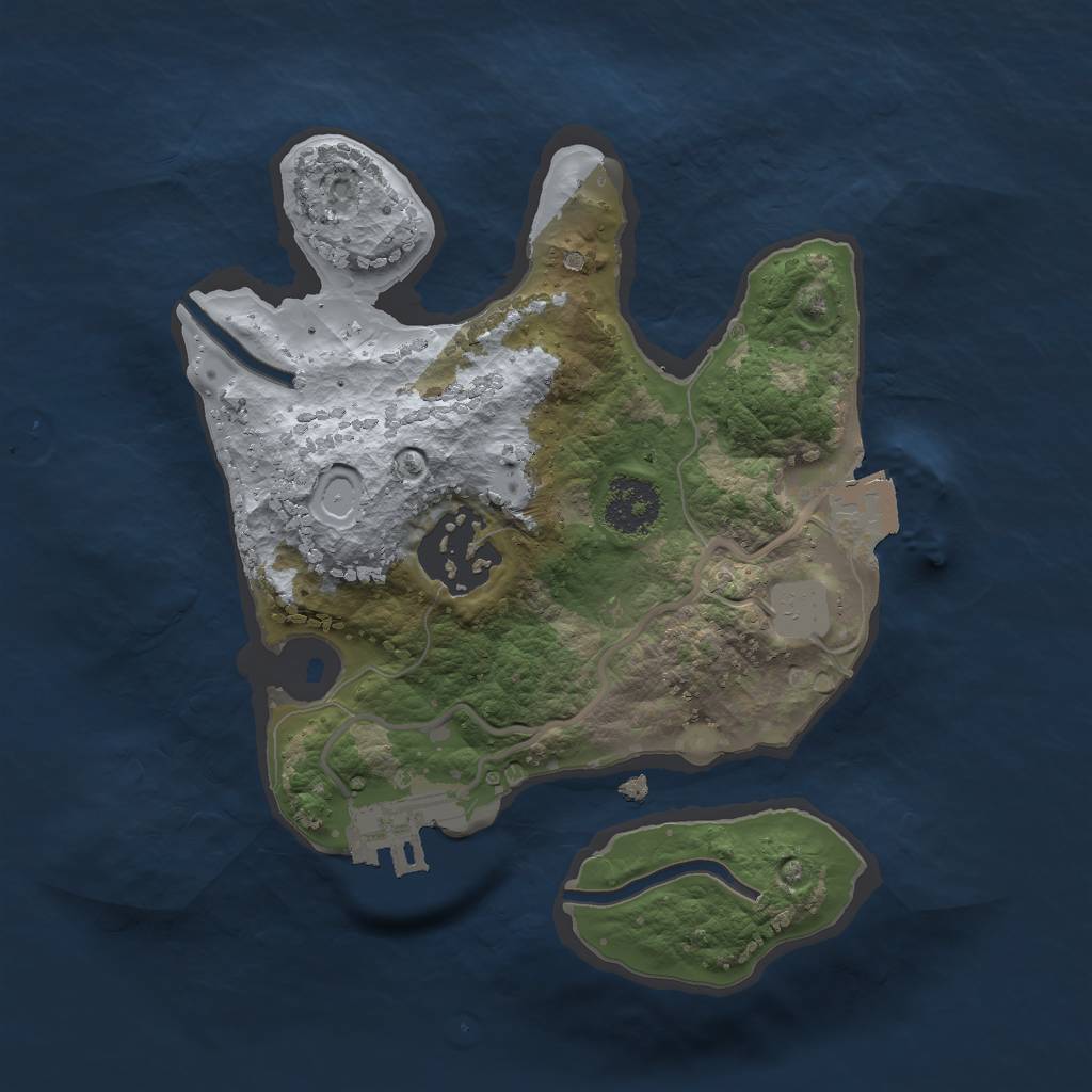 Rust Map: Procedural Map, Size: 2000, Seed: 259053418, 5 Monuments