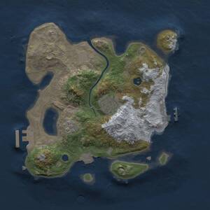 Thumbnail Rust Map: Procedural Map, Size: 2500, Seed: 1800, 5 Monuments