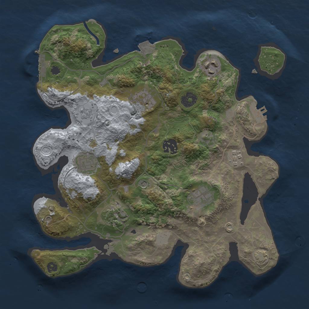 Rust Map: Procedural Map, Size: 3000, Seed: 1173730065, 15 Monuments