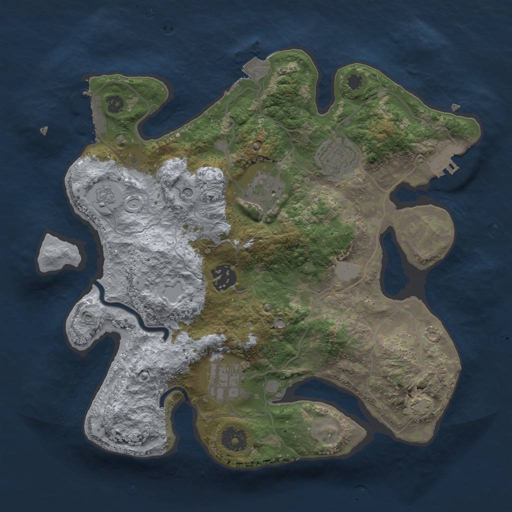 Rust Map: Procedural Map, Size: 3000, Seed: 46948, 12 Monuments