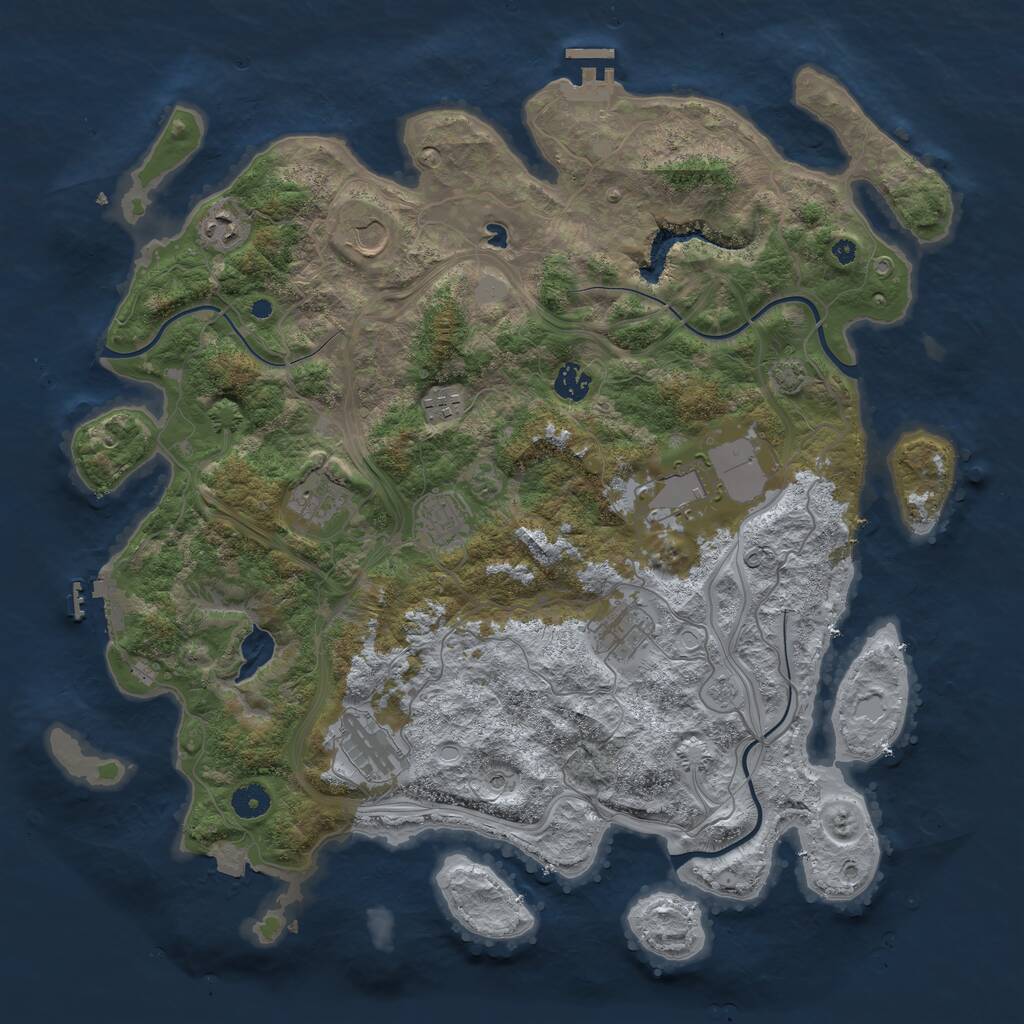 Rust Map: Procedural Map, Size: 4250, Seed: 1670198275, 15 Monuments