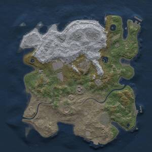 Thumbnail Rust Map: Procedural Map, Size: 3600, Seed: 12001, 14 Monuments