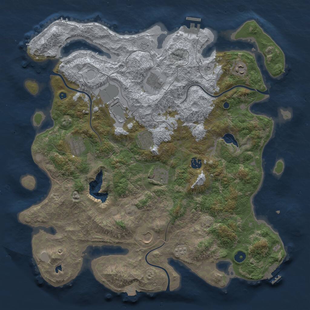 Rust Map: Procedural Map, Size: 4200, Seed: 442423359, 15 Monuments