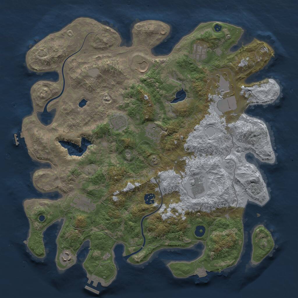 Rust Map: Procedural Map, Size: 4000, Seed: 1098701898, 16 Monuments