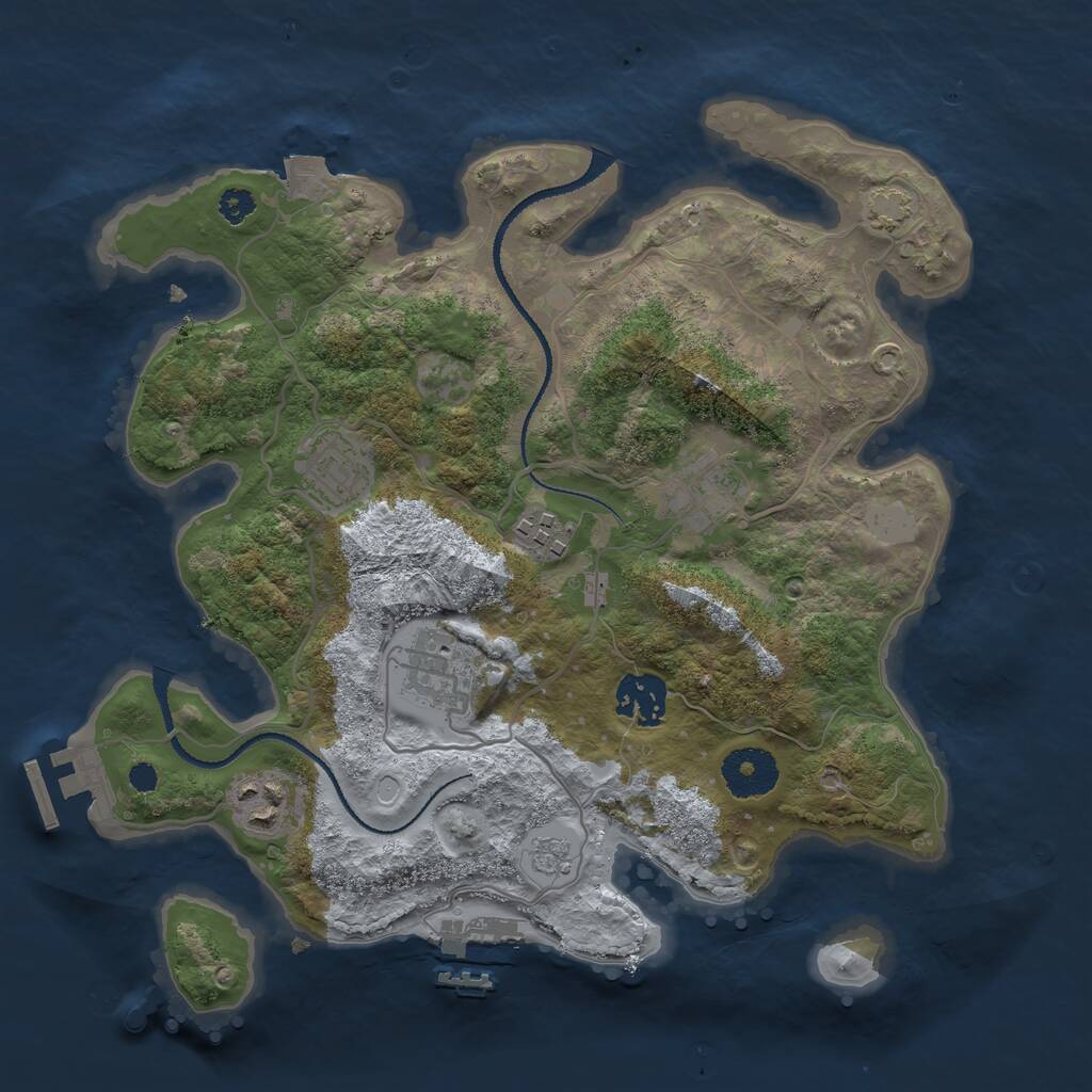 Rust Map: Procedural Map, Size: 3100, Seed: 1317377498, 11 Monuments