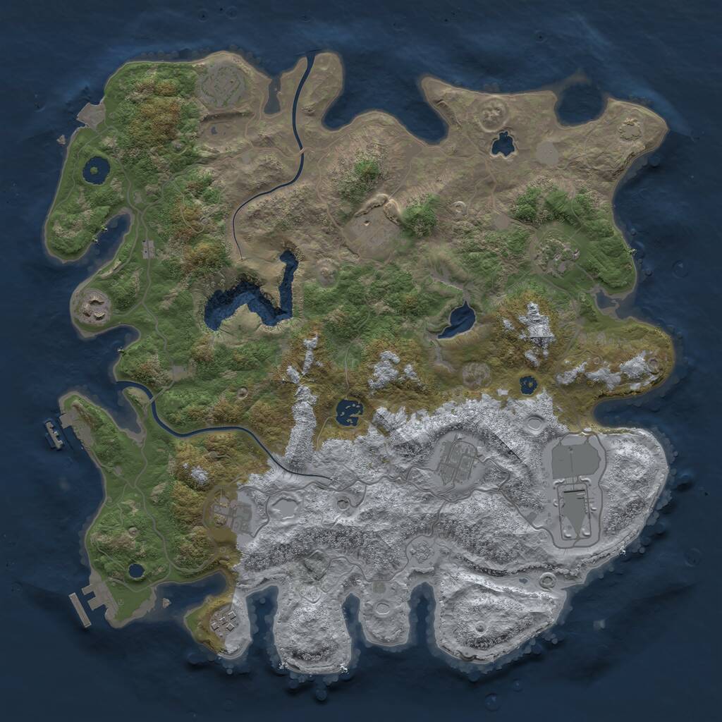 Rust Map: Procedural Map, Size: 4000, Seed: 1681137633, 15 Monuments