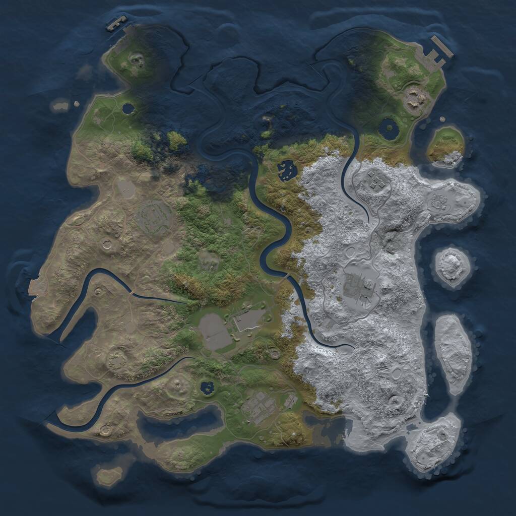 Rust Map: Procedural Map, Size: 3750, Seed: 137003791, 13 Monuments