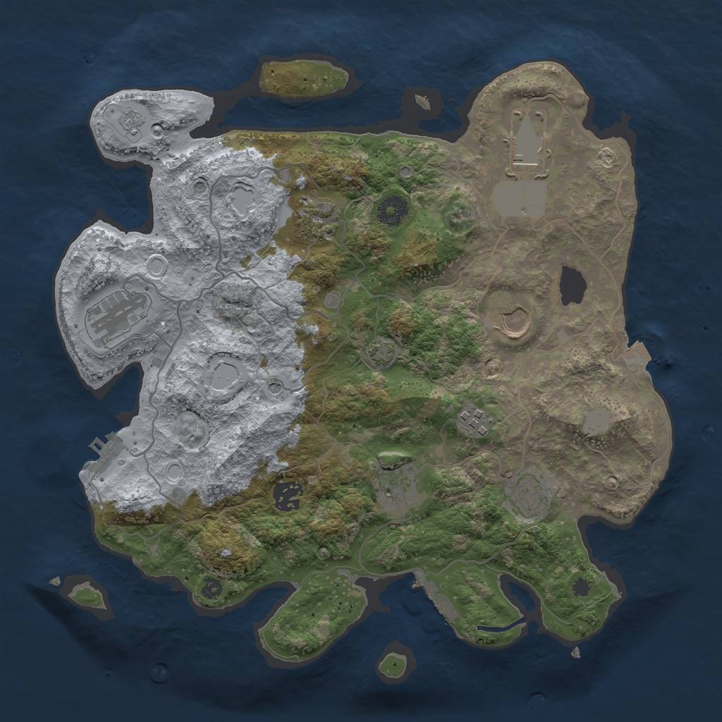 Rust Map: Procedural Map, Size: 3500, Seed: 1886542093, 16 Monuments