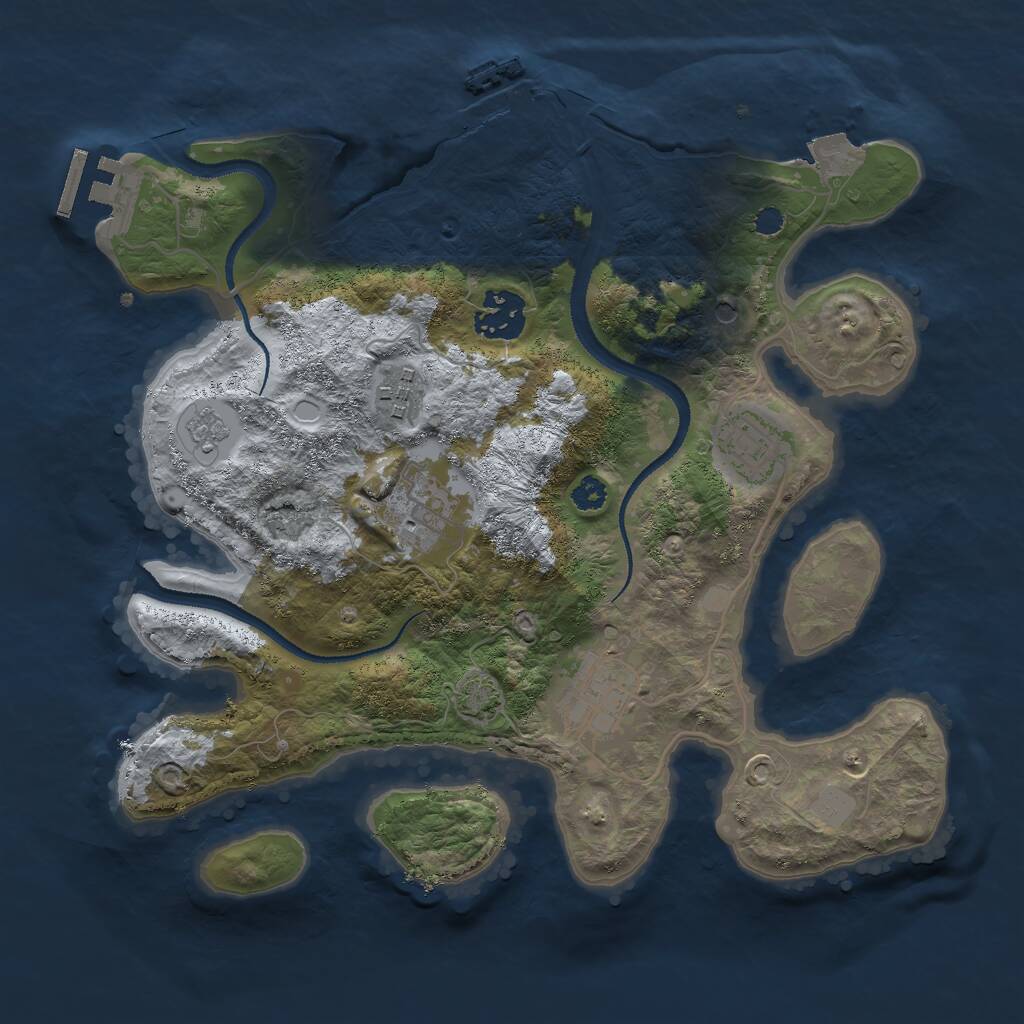 Rust Map: Procedural Map, Size: 3000, Seed: 1911884974, 11 Monuments