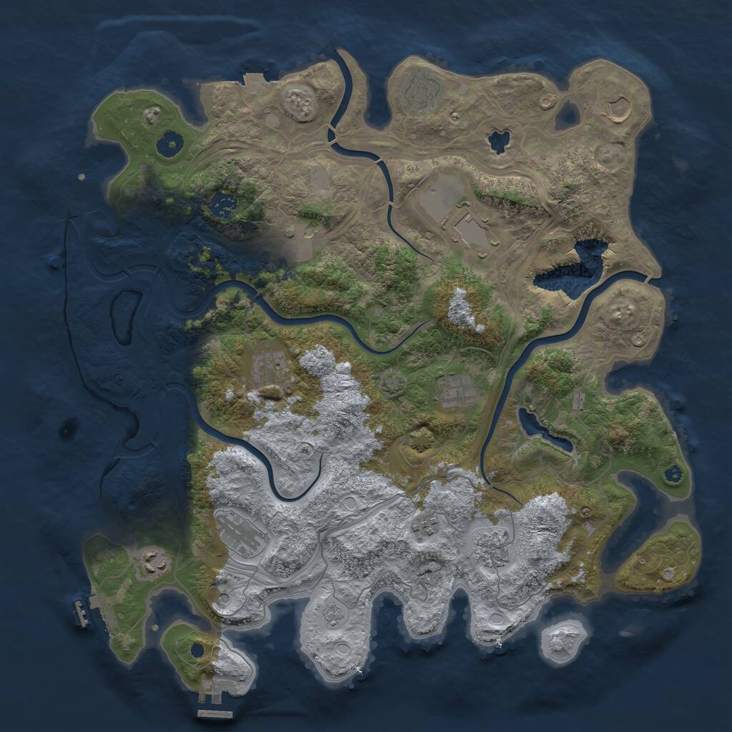 Rust Map: Procedural Map, Size: 4250, Seed: 380535182, 17 Monuments