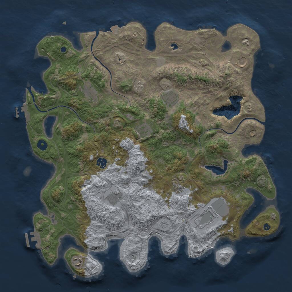 Rust Map: Procedural Map, Size: 4250, Seed: 380535182, 16 Monuments