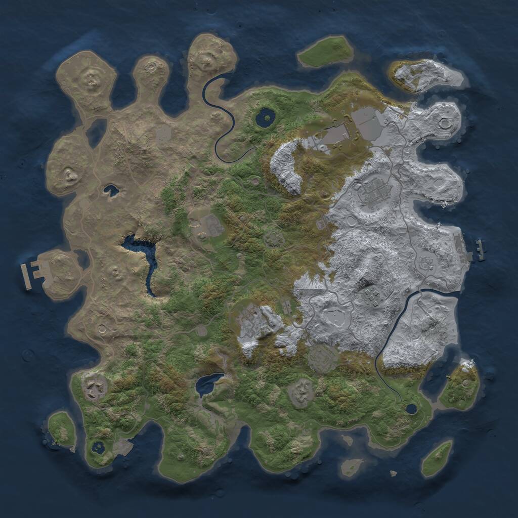 Rust Map: Procedural Map, Size: 4000, Seed: 27379, 13 Monuments