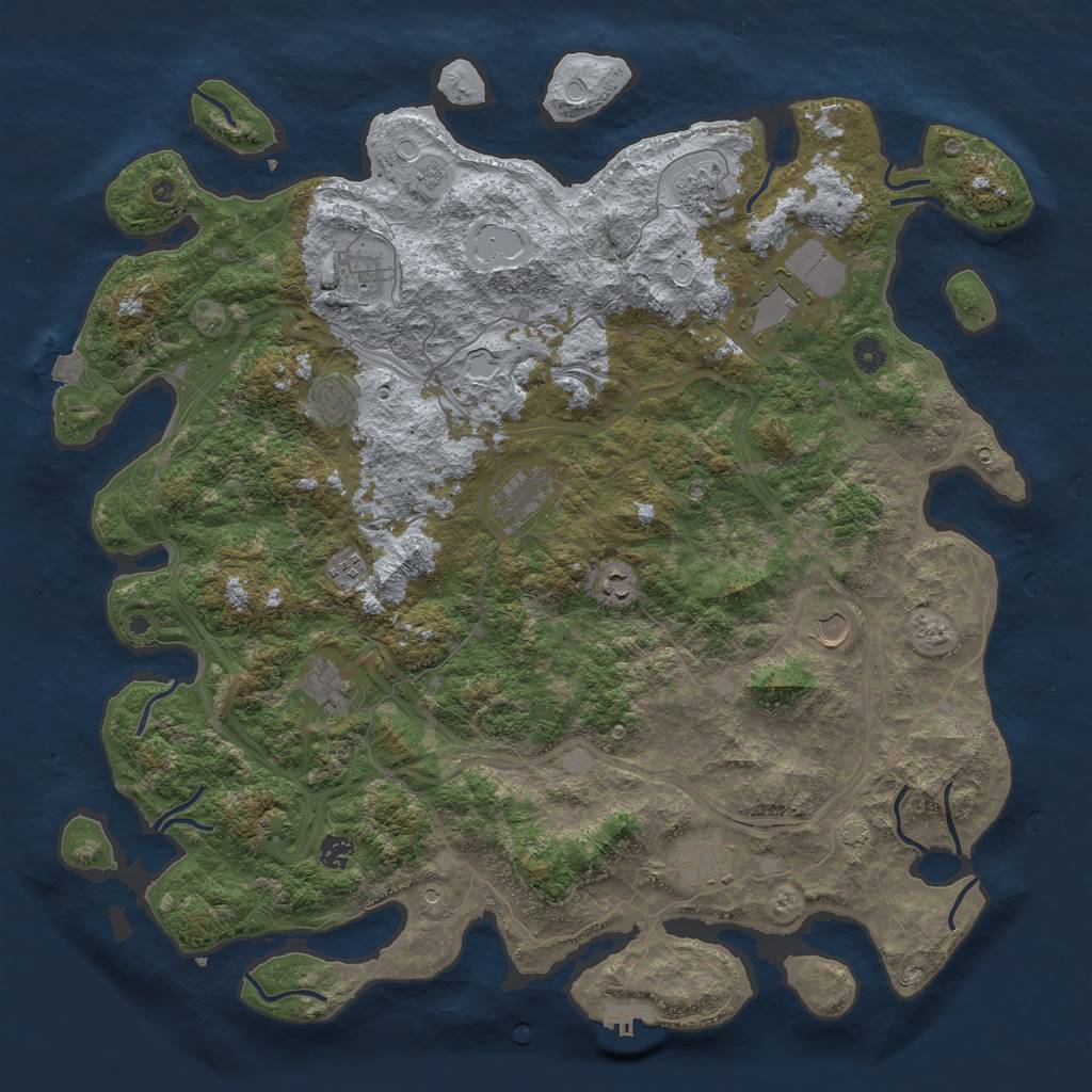 Rust Map: Procedural Map, Size: 4800, Seed: 176944806, 18 Monuments