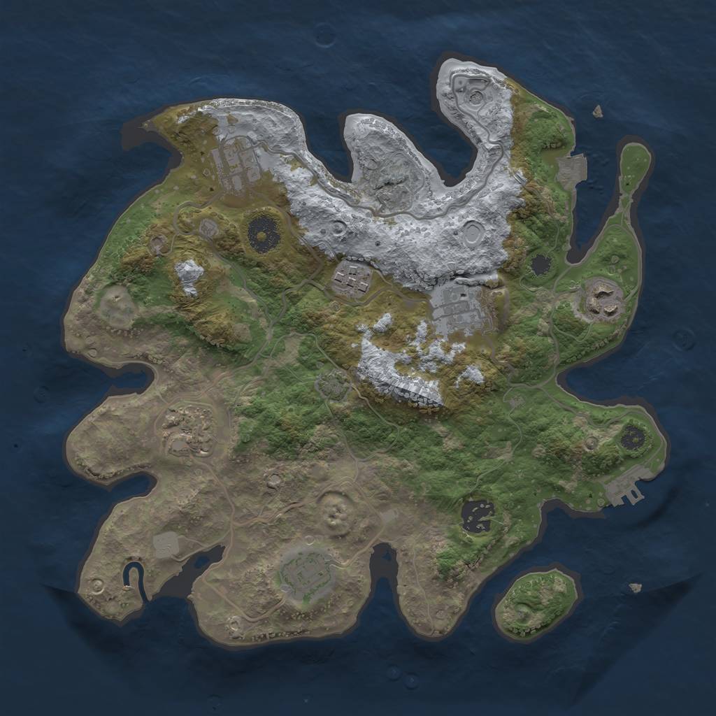 Rust Map: Procedural Map, Size: 3100, Seed: 1807323501, 13 Monuments
