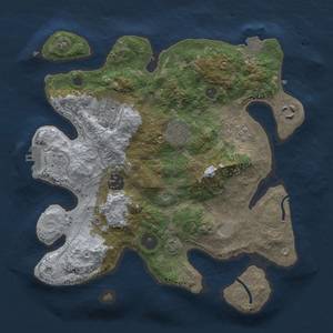 Thumbnail Rust Map: Procedural Map, Size: 3000, Seed: 1803773519, 12 Monuments