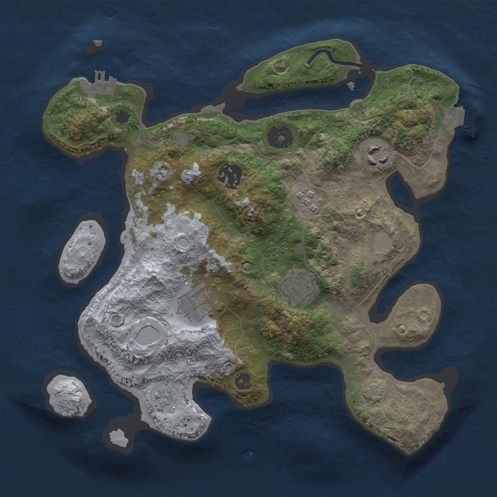 Rust Map: Procedural Map, Size: 3000, Seed: 1486172002, 11 Monuments