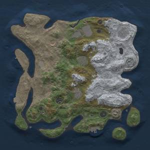 Thumbnail Rust Map: Procedural Map, Size: 3500, Seed: 1136087269, 15 Monuments